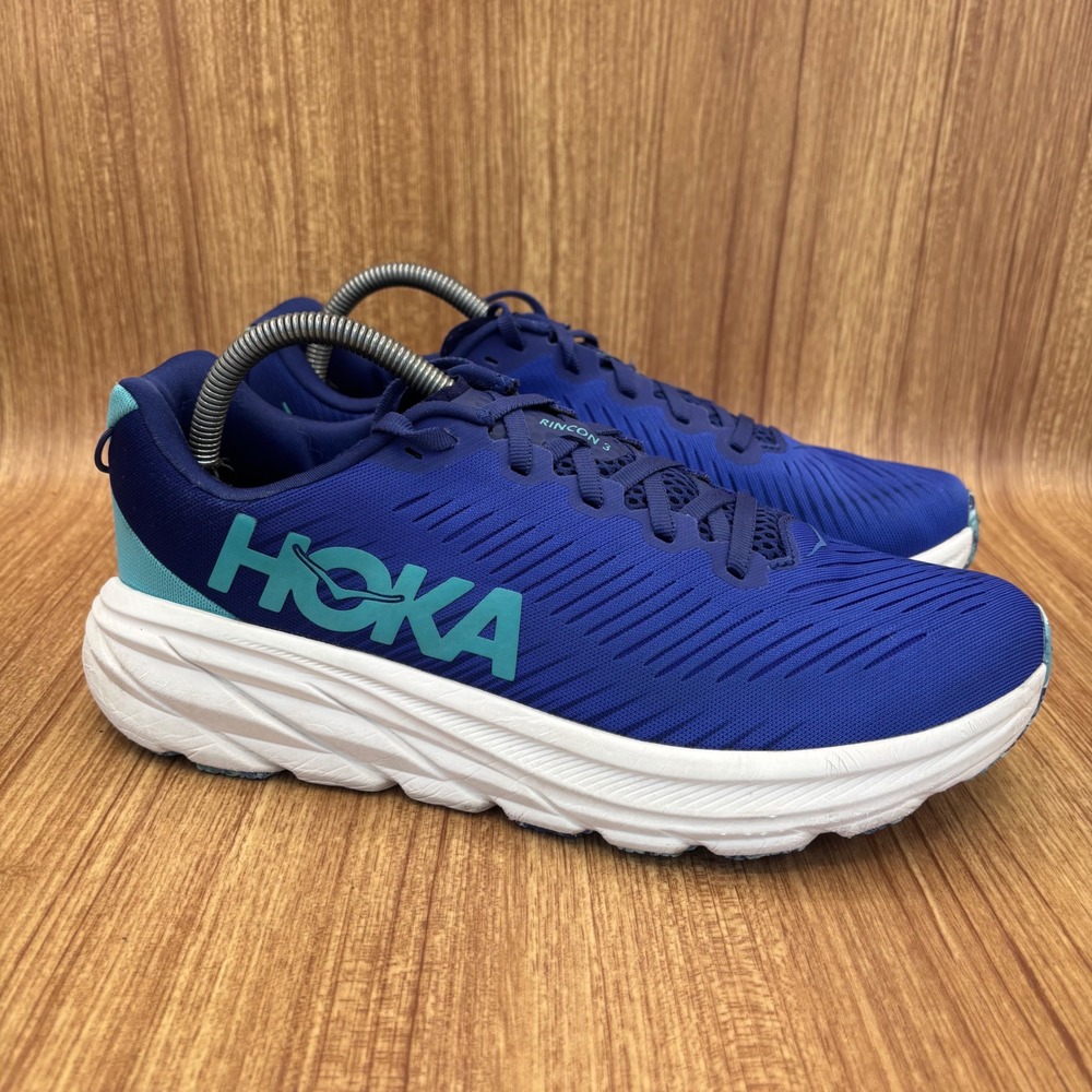 Hoka Rincon 3 Running Shoes Womens 9.5 Blue Teal Lightweight Sneakers 1119396